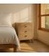 MESITA NATURAL MADERA MINDI DORMITORIO 43 X 34 X 55 CM