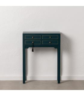 CONSOLA AZUL MADERA 63 X 26 X 85 CM