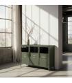 APARADOR VERDE MENTA METAL-CRISTAL 120 X 35 X 76 CM