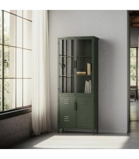 VITRINA VERDE MENTA METAL-CRISTAL 72 X 35 X 178 CM