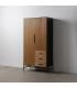 ARMARIO NEGRO-NATURAL DM-MADERA 104 X 53 X 203 CM