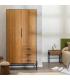 ARMARIO NEGRO-NATURAL DM-MADERA 104 X 53 X 203 CM