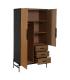 ARMARIO NEGRO-NATURAL DM-MADERA 104 X 53 X 203 CM