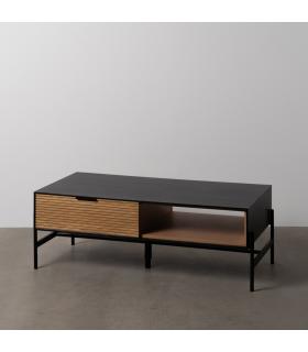 MESA CENTRO NEGRO-NATURAL DM-MADERA 124 X 60 X 43,50 CM
