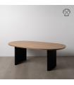 MESA COMEDOR NEGRO-NATURAL DM-MADERA 220 X 113 X 75 CM