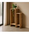 S/2 PEANA NATURAL MADERA DE TECA SALÓN 33 X 27 X 86 CM