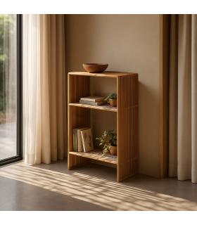MUEBLE AUXILIAR NATURAL MADERA DE TECA 55 X 30 X 86 CM