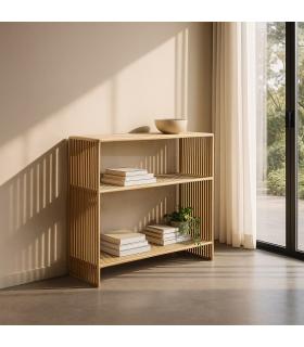 CONSOLA NATURAL MADERA DE TECA ENTRADA 85 X 30 X 85 CM