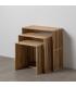 S/3 MESA AUXILIAR NATURAL MADERA DE TECA 65 X 30 X 66 CM