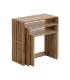 S/3 MESA AUXILIAR NATURAL MADERA DE TECA 65 X 30 X 66 CM