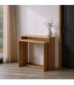 S/2 CONSOLA NATURAL MADERA DE TECA 85 X 30 X 86 CM