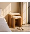 S/2 BANQUETA NATURAL MADERA DE TECA 50 X 34 X 60 CM
