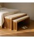S/2 BANQUETA NATURAL MADERA DE TECA 115 X 35 X 45 CM