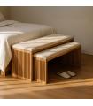 S/2 BANQUETA NATURAL MADERA DE TECA 115 X 35 X 45 CM