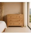 CÓMODA NATURAL MADERA MINDI DORMITORIO 90 X 40 X 85 CM