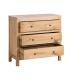 CÓMODA NATURAL MADERA MINDI DORMITORIO 90 X 40 X 85 CM