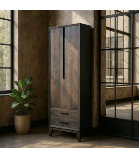 ARMARIO MARRÓN MADERA DE MANGO SALÓN 75 X 40 X 200 CM