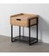 MESITA NATURAL-NEGRO DM-METAL 45 X 41 X 56,50 CM