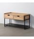 MUEBLE CAJONES NATURAL-NEGRO DM-METAL 100 X 48 X 56,50 CM