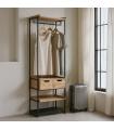MUEBLE VESTIDOR NATURAL-NEGRO DM-METAL 60 X 48 X 192,50 CM