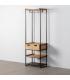MUEBLE VESTIDOR NATURAL-NEGRO DM-METAL 60 X 48 X 192,50 CM