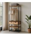 MUEBLE VESTIDOR NATURAL-NEGRO DM-METAL 80 X 48 X 192,50 CM