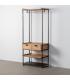 MUEBLE VESTIDOR NATURAL-NEGRO DM-METAL 80 X 48 X 192,50 CM