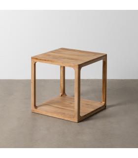 MESA AUXILIAR NATURAL MADERA DE MANGO 50 X 50 X 50 CM