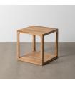 MESA AUXILIAR NATURAL MADERA DE MANGO 50 X 50 X 50 CM