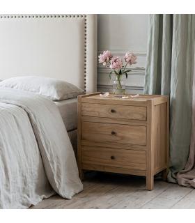 MESITA NATURAL MADERA MINDI DORMITORIO 65 X 40 X 65 CM
