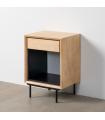 MESITA NATURAL-NEGRO MADERA-METAL 50 X 40 X 70,50 CM