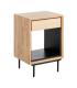 MESITA NATURAL-NEGRO MADERA-METAL 50 X 40 X 70,50 CM