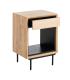 MESITA NATURAL-NEGRO MADERA-METAL 50 X 40 X 70,50 CM