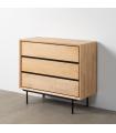 CÓMODA NATURAL-NEGRO MADERA-METAL 99,50 X 40 X 87 CM