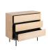 CÓMODA NATURAL-NEGRO MADERA-METAL 99,50 X 40 X 87 CM