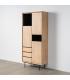 ARMARIO NATURAL-NEGRO MADERA-METAL 89,50 X 40 X 204 CM