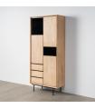 ARMARIO NATURAL-NEGRO MADERA-METAL 89,50 X 40 X 204 CM