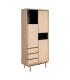 ARMARIO NATURAL-NEGRO MADERA-METAL 89,50 X 40 X 204 CM