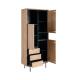 ARMARIO NATURAL-NEGRO MADERA-METAL 89,50 X 40 X 204 CM