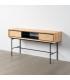ESCRITORIO NATURAL-NEGRO MADERA-METAL 150 X 40 X 74 CM