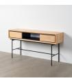 ESCRITORIO NATURAL-NEGRO MADERA-METAL 150 X 40 X 74 CM