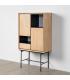 ARMARIO NATURAL-NEGRO MADERA-METAL 84,50 X 40 X 153 CM