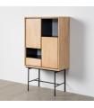 ARMARIO NATURAL-NEGRO MADERA-METAL 84,50 X 40 X 153 CM