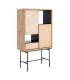 ARMARIO NATURAL-NEGRO MADERA-METAL 84,50 X 40 X 153 CM