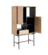 ARMARIO NATURAL-NEGRO MADERA-METAL 84,50 X 40 X 153 CM