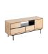 MUEBLE TV NATURAL-NEGRO MADERA-METAL 148 X 40 X 62 CM