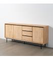 APARADOR NATURAL-NEGRO MADERA-METAL 200 X 40 X 86,50 CM