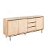 APARADOR NATURAL-NEGRO MADERA-METAL 200 X 40 X 86,50 CM