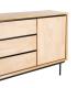 APARADOR NATURAL-NEGRO MADERA-METAL 200 X 40 X 86,50 CM