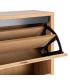 ZAPATERO NATURAL-NEGRO MADERA-METAL 60 X 25 X 123 CM